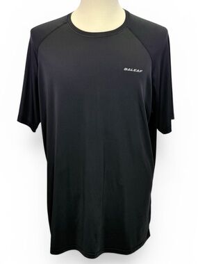 Baleaf‎ Men's Black Athletic Training Quick Dry Short Sleeve T-Shirt Size 2XL